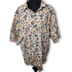 Separate Issue Vintage Teddy Bear Button Down Shirt With Shoulder Pads